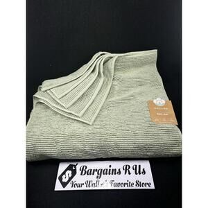 5 Pack WELLBE Turkish Pinstripe Bath Mat Green 20x34in 100%